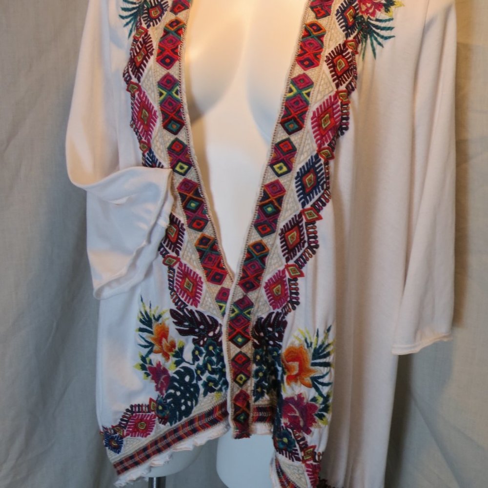 Johnny Was tropical theme cover up / wrap